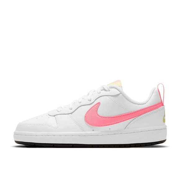 Size 6Y-Nike Court Borough Low 2 'White Sunset Pulse' Big Kids Shoes BQ5448 108 - Picture 1 of 8